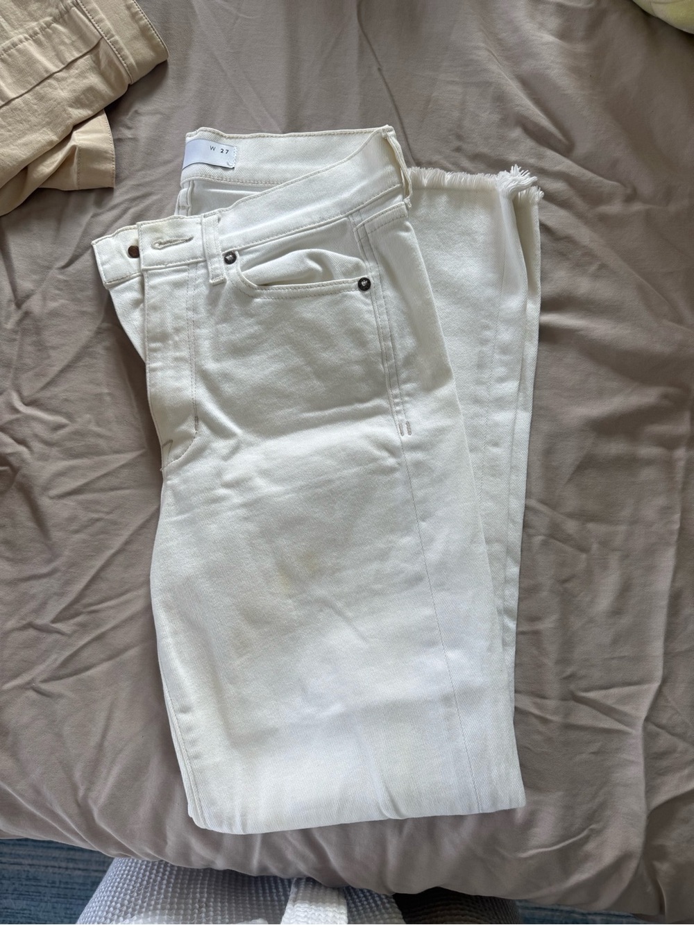 AYR Off-White Straight-Leg Jeans
